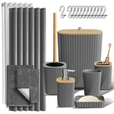 Clara Clark grey bathroom set with shower curtain adds modern elegance