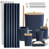 Clara Clark toothbrush holder adds navy elegance while keeping countertops tidy.