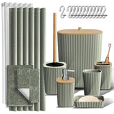 Clara Clark sage green bathroom accessories set for a cohesive spa-style look.