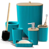 Clara Clark teal bathroom set full display for cohesive, durable decor.