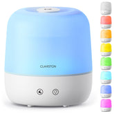 Clarston humidifier with 2L tank and top-fill for easy bedroom refills.