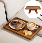Clavorae Acacia couch tray between cushions offers stable drinks surface