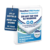 CleanRest PRO Presto zip-off top in action showing easy washing and no-lift removal.
