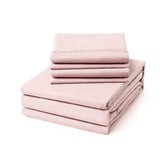 ClevaHome queen sheet set 6-piece laid flat shows soft, breathable fabric for comfortable sleep.