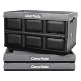 CleverMade 62L collapsible storage bin filled for bulk grocery haul