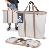 CleverMade Collapsible Laundry Caddy assembled for sorting laundry.