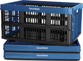 CleverMade Ocean collapsible crates in a 3-pack for space-saving storage.