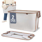 CleverMade LUXE 2-pack folded basket showcases compact storage for small spaces.