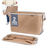 CleverMade LUXE fold-flat basket ready for compact storage in bedrooms.