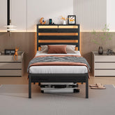CLIBFENG twin bed frame with USB charging for convenient nighttime devices.