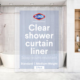 Clorox clear liner, 72x72, 2-pack, keeps bathroom stylish and easy to refresh
