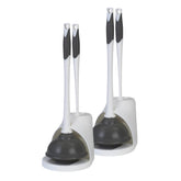 Clorox toilet plunger and bowl brush set with caddy for organized bathroom storage