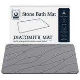 Closefriend diatomaceous earth stone bath mat showing quick-dry surface for instant foot drying