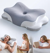 CloudCoz Ultra Pain Relief neck pillow front view with six contour zones for neck support.