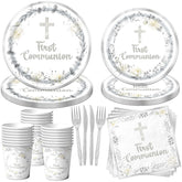 CMUSKO first communion dinner plates for a polished, festive table setting