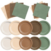 CMUSKO woodland baby shower 9-inch plates add vivid forest colors to your event.