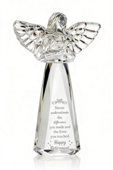 CNCRMEM engraved crystal angel retirement keepsake ready to honor a colleague's impact