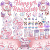Cocomigo butterfly banner creates a magical party entrance.