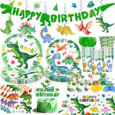 Cocomigo dinosaur banner brightens the party backdrop for a playful celebration.