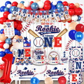 Cocomigo Rookie Year balloon arch creates a festive focal point for a boy's first birthday.