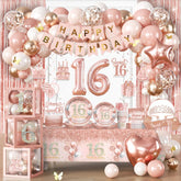Cocomigo Sweet 16 banner in pink sets the party mood.