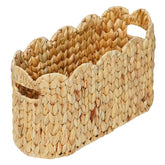 Coeusy toilet paper storage basket with scalloped edge front view keeps rolls organized