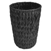 Coeusy wicker trash can closeup reveals tight weave and durable finish for everyday use.