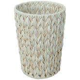 Coeusy wicker trash can round 2-gallon fits neatly in small spaces for bathrooms or desks.