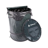 Coghlan's pop-up trash can collapsed flat for easy transport.