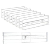 COKIHOM clear drawer divider demonstrates 4-inch height for neat clothing drawers