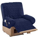 Collections Etc diamond-shape quilted recliner cover protects upholstery with stain resistance.