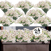 ColoPlay 24 White Bundles close-up shows lifelike petals for indoor or outdoor decor