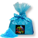 Color Blaze Blue powder bag ready for bulk events with vibrant color.