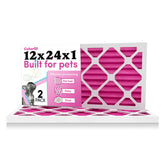 Colorfil 12x24x1 air filter with pink color-shift indicator for odor filtering
