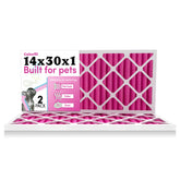 Colorfil 14x30x1 air filter with pink indicator shows when to replace for cleaner air