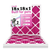 Colorfil 18x18x1 filter with pink color shift indicating odor filtration in action.