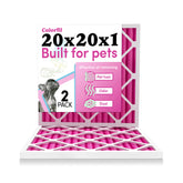 Colorfil 20x20x1 filter in a two-pack improving pet-friendly air quality