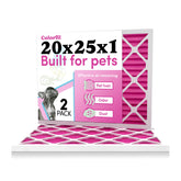 Colorfil 20x25x1 air filter with pink color-change signals odor absorption progress