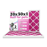 Colorfil 20x30x1 air filter two-pack with odor-control design.