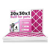 Colorfil 20x30x1 air filter with pink color-shift indicator for odor control.