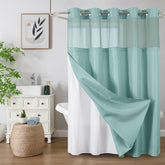 Colorful Star no-hook curtain in teal for easy installation.
