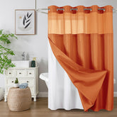 Colorful Star no-hook curtain with waffle-weave texture for stylish bath decor
