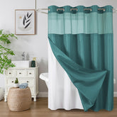 Colorful Star no-hook design shower curtain offers quick hanging and smooth operation.