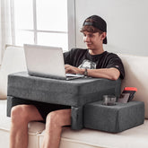 Comehealthy lap desk pillow gray front view for relaxed laptop use