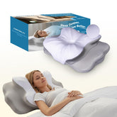 COMFORLAY butterfly ergonomic pillow with neck support for all sleep styles.