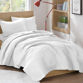 Comfort Spaces Kienna quilt coverlet 66x90 shows lightweight design for summer nights.