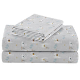 Comfort Spaces llama-print sheet set on a twin bed, all-season comfort