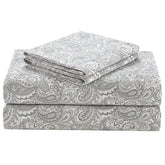 Comfort Spaces Paisley printed flat sheet with a breathable cotton feel.
