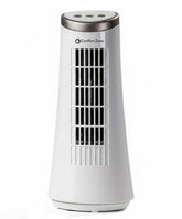 Comfort Zone 12-Inch Desk Fan front view showing bladeless design for safe, quiet cooling.