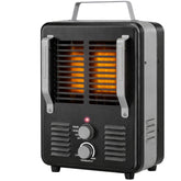 Comfort Zone CZ798BK front view portable heater providing targeted garage warmth.